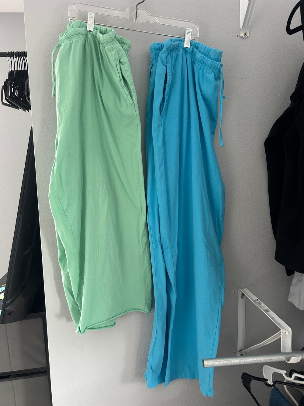Light Green and Bright Blue Drawstring Pants Duo